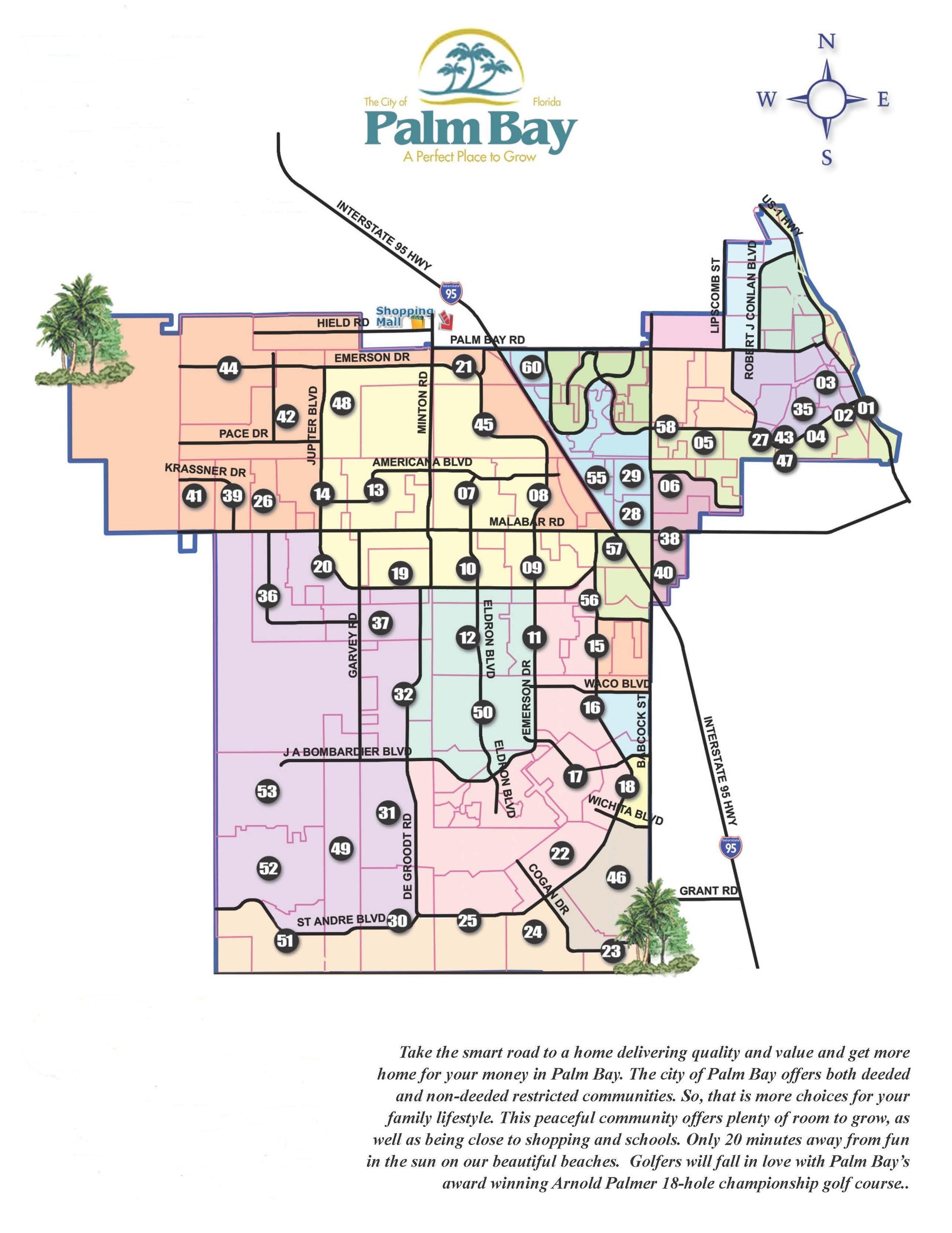 Palm Bay unit map showing all Port Malabar units
